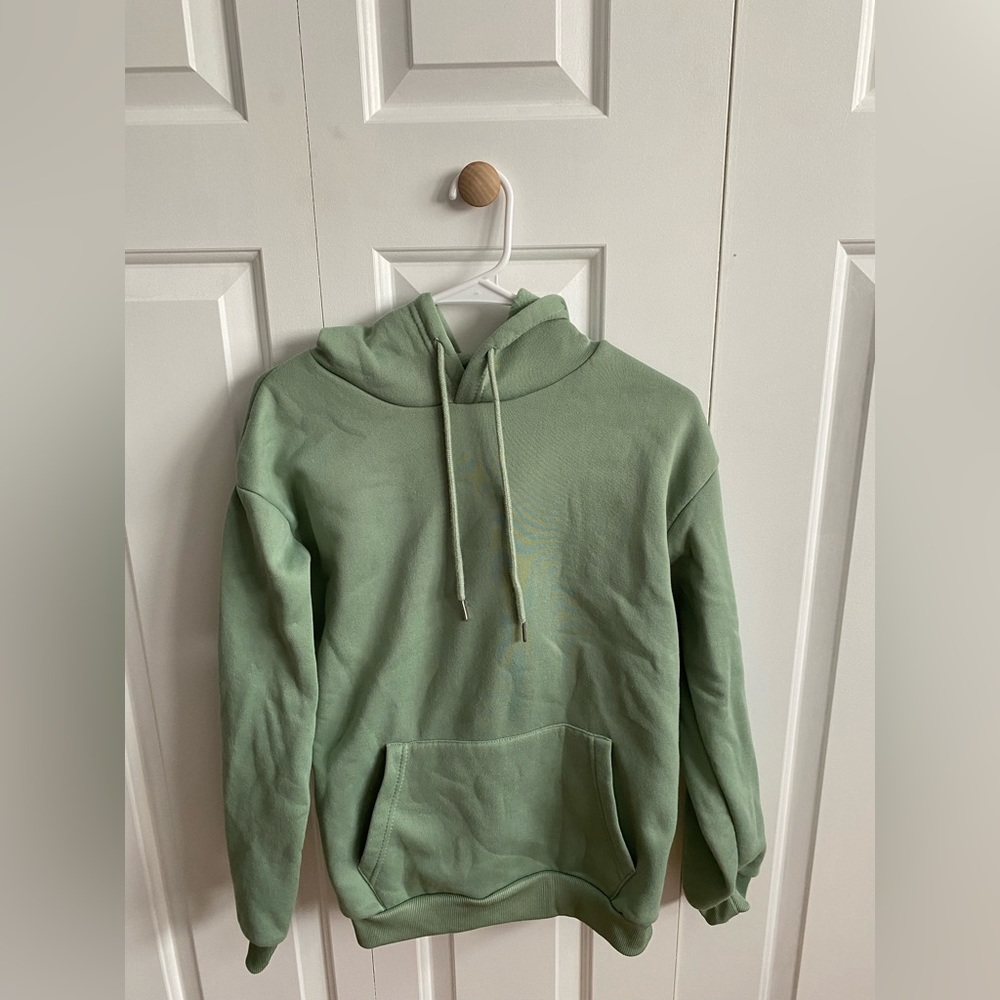 light green womens small cozy hoodie sweatshirt